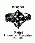 Patin� 1 rose et 2 saphirs - Fr. 60