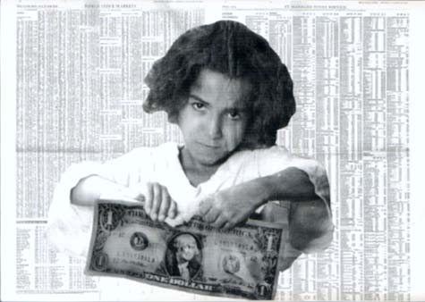 L'enfant et le dollar, image libre de Ne Pas Plier